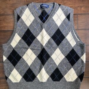 Ralph Lauren Polo Golf Alpaca Wool V-Neck Argyle Sweater Vest